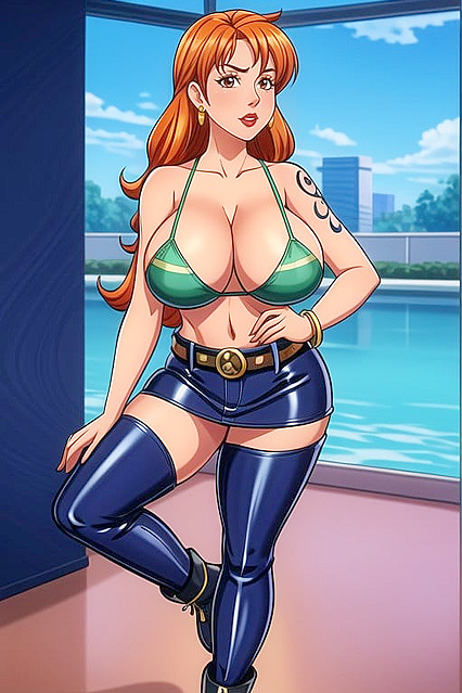 Office Seduction – Busty Babe in Skin-Tight Latex Boots Shows Plenty of Cleavage