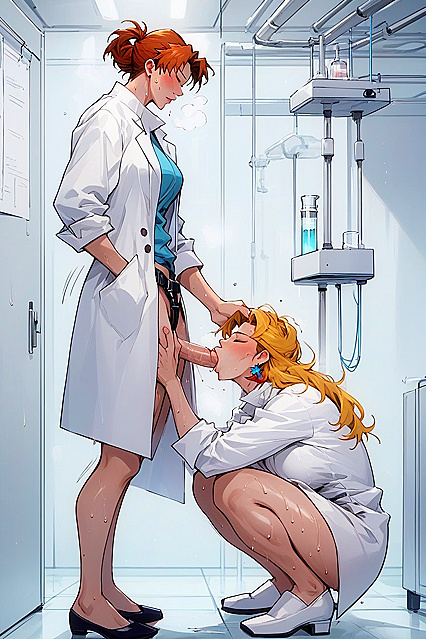 Professor Ritsuko Akagi from Neon Genesis Evangelion Enjoying  Hentai Pleasure