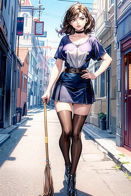 Deep Brown-Haired Beauty Strikes Sexy Poses in Seductive Hentai Images