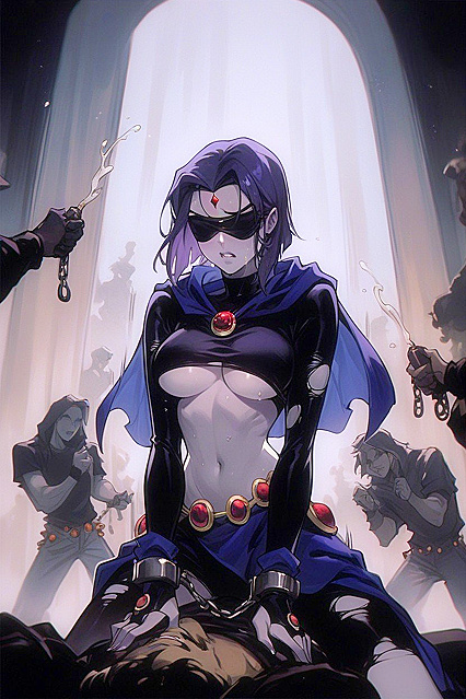 Raven from Titans Gets Wild with Clothes-Tearing hentai Pleasure
