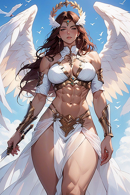 Angel in Shining Armor Surrounded by Birds forFit Hentai Pleasure