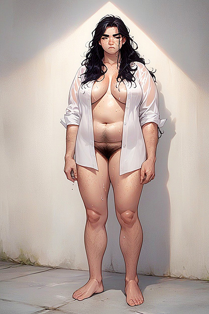Freckled beauty with full body hair indulges in steamy hentai fantasies