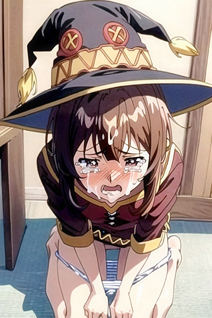 Megumin from Isekai Quartet Kneels and Cries in  Hentai Images