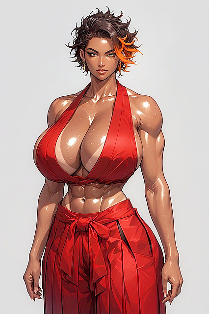 Bob Hairstyle Babe with Huge Natural Tits in Seductive Hentai Picture
