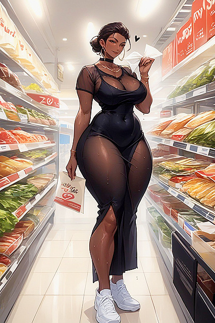 Wet-Clothed African Beauty Shoppers Get Naughty in Grocery Store Hentai