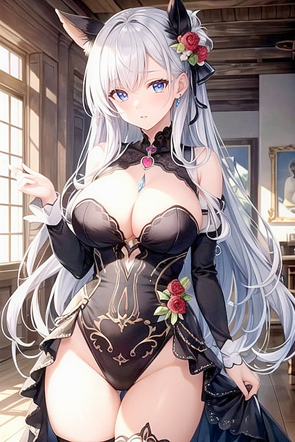 Emilia Fully Dressed in  Group Sex Hentai Picture