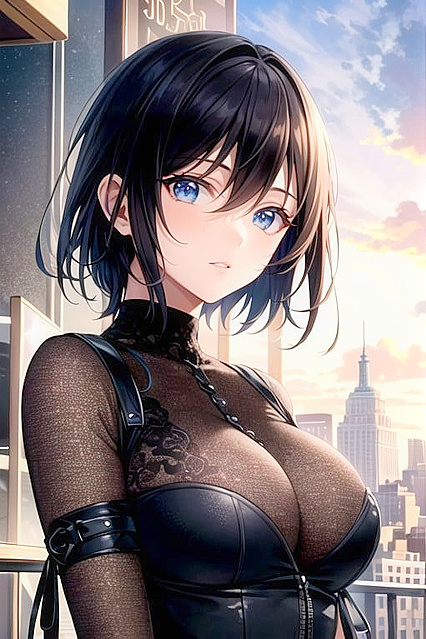 NY Girl 18+ with Super Short Hair Enjoying Solo Hentai Pleasure