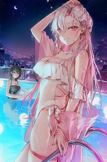 Hardcore Hentai XXX Action - Naughty Couple Fucking by The Swimming pool