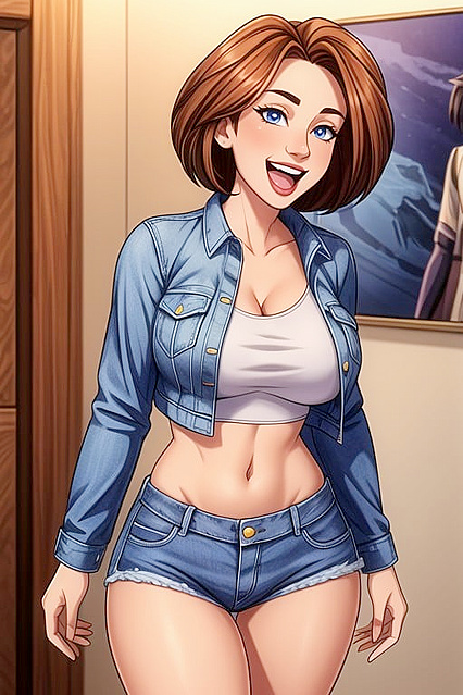 Cute Girl 18+ in Jean Shorts and Crop Top Gets Wild in Hentai Picture