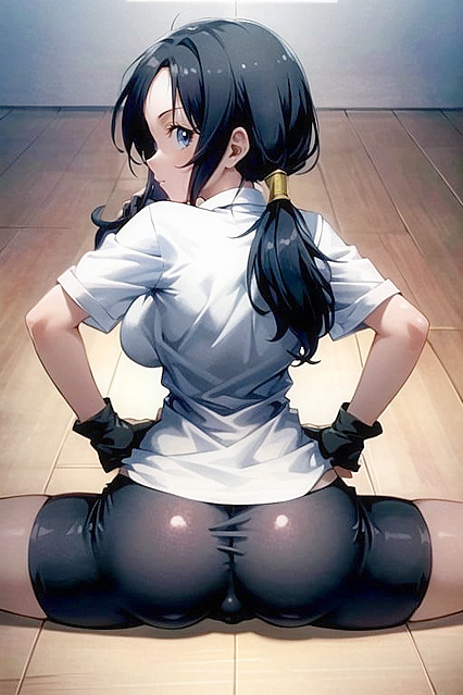 Videl from Dragon Ball Z Shows Off Her Tight Rear in Seductive Split Pose