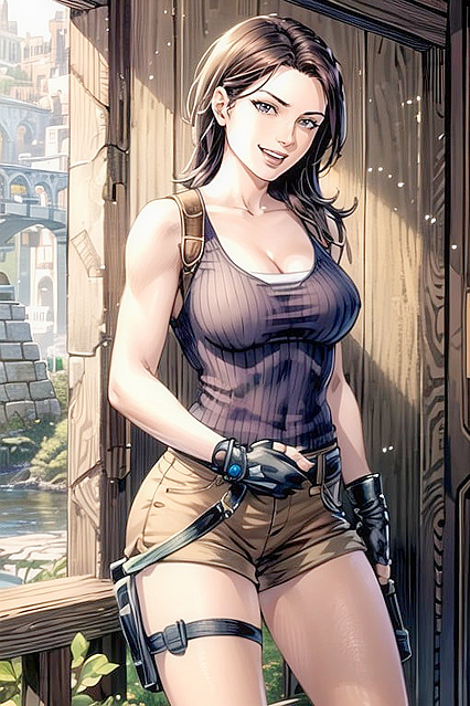 Cute 30+ Woman in Comic Style Hentai for Steamy AI Porn Picture