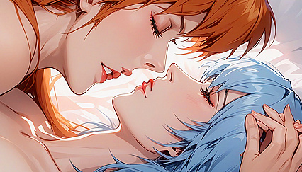 A Close-Up Romance – Blue-Haired Ayanami Rei in Passionate Hentai Images