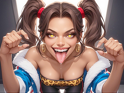 Pigtailed Beauty with Perfect Breasts and Narrow Shoulders in Hentai Ecstasy