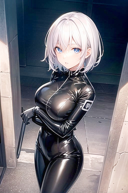 Short-Haired Beauty in Latex Takes NYC by Storm in Steamy Hentai Picture