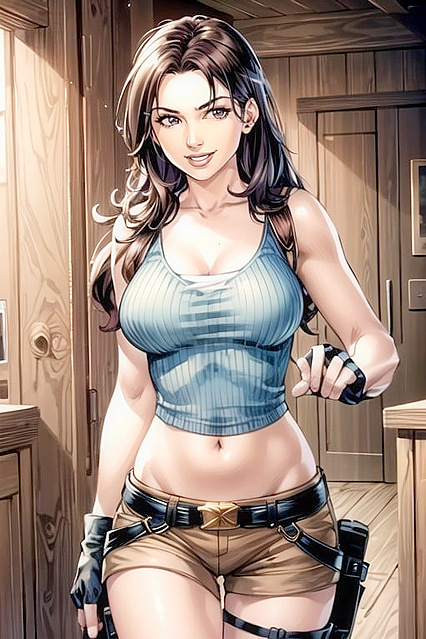 Lara Croft from Tomb Raider Shows Off Her Navel in Steamy Hentai Images