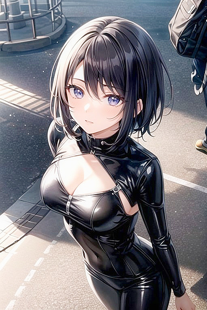 African Beauty with Short Hair Nails It in Busty Hentai Picture