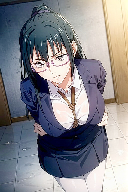 SlimeGirl 18+ in Office Shirt Gets Impregnated in CumBucket Hentai Image