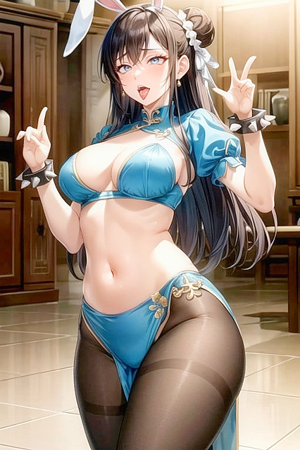 Bunny-Costumed Belly Dancer Ahegao Moments in Seductive Hentai Picture