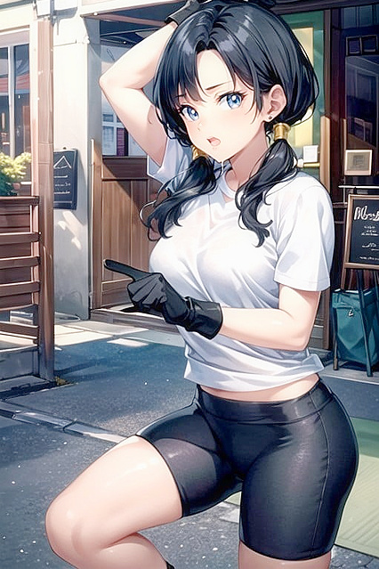 Small-Ass Beauty orgasms with arms crossed in steamy hentai Picture