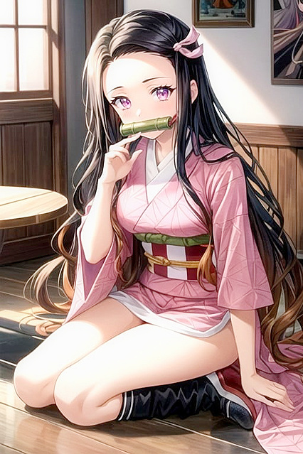 Nezuko from Demon Slayer Gets Nude in Retro 90s Style Hentai Orgasms