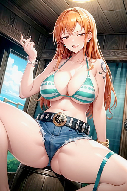 Horny Nami from One Piece Stares Seductively at You in Steaming Hentai Picture