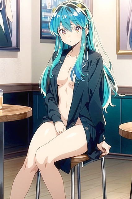 Lum from Urusei Yatsura Naked in Full Body Hentai Picture