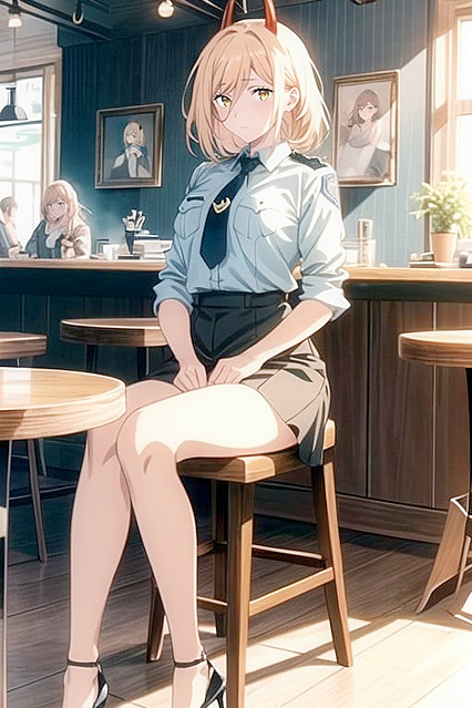 Power from Chainsaw Man Stripped and Seductive in Erotic Hentai Image