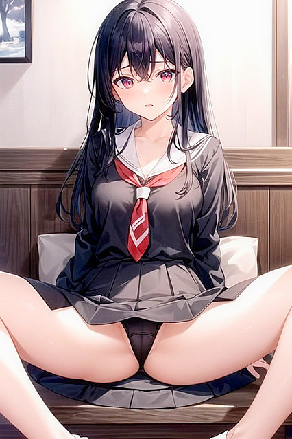 Thick Thighed Beauty in White Panties Teased in Seductive Hentai Image