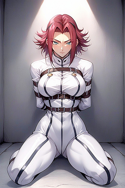 Kneeling Hentai Picture with Perfectly Rounded Breasts and Curvy Butt