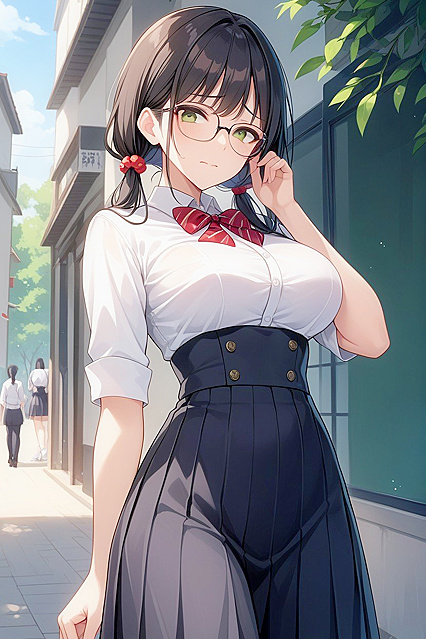 voluptuous Woman in White Blouse and Black Skirt seduces inSTEAMY Hentai Picture