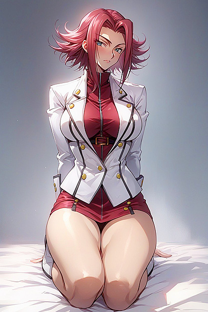 Kneeling With Rounded Ass and Hands Bound Behind for  Hentai Pleasure