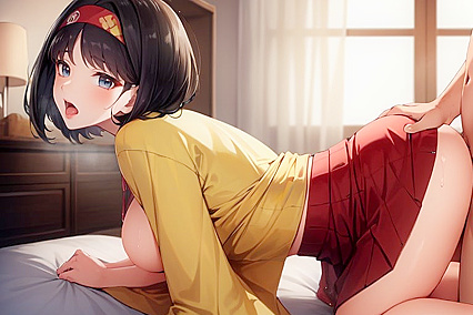 Blue-Haired Babe Reaches  Orgasms in 18+ Hentai Picture