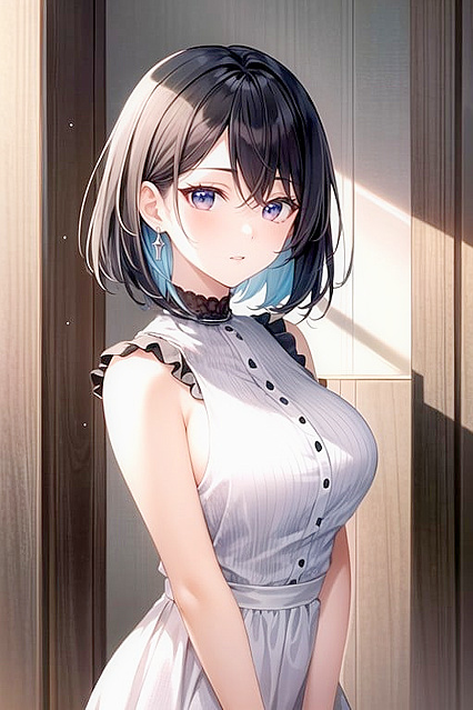 Busty Chick with Short Hair Shows Off Her Assets in Busty Hentai Image