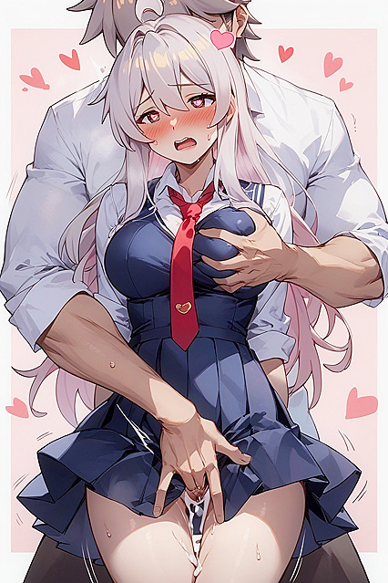 Shocked Student GetsWaist-Gripping Pleasure in Classroom Hentai Image