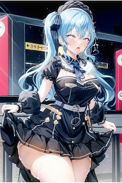 Hoshimachi Suisei's Breasts Expand in Ecstatic Ahegao Hentai Images