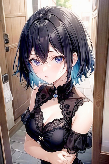 African Beauty's Busty Front View in Seductive Hentai Picture