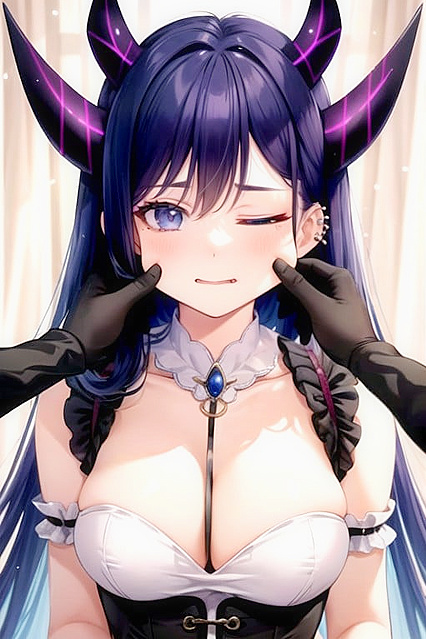 Succubus in Form-Fitting Gothic Outfit Seduces in Erotic Hentai Images