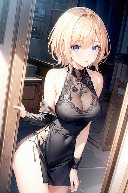K-Pop Idol with Super Short Hair inExplicit Front View Hentai Picture