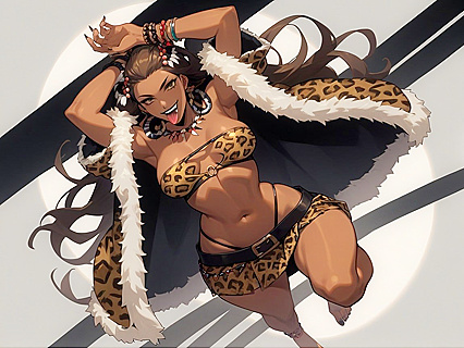 Dark-Skinned Beauty With Perfect Nails Smirks seductively in Hentai Picture