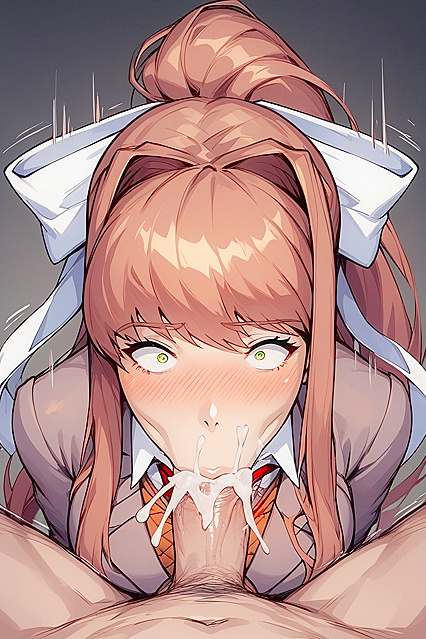 Monika from Doki Doki Lit Club Bounces Wildly for Cum-Filled Hentai Bliss