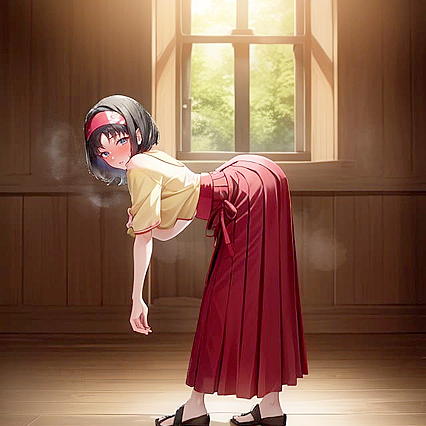 Embarrassed Erika with Dark Blue Hair in Seductive Pokémon Hentai Images