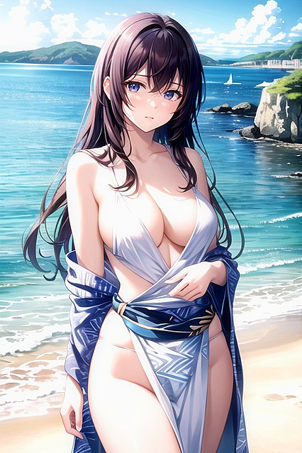 Beachside Waist Shots and Perfectly Rounded Asses in Steamy Hentai Images
