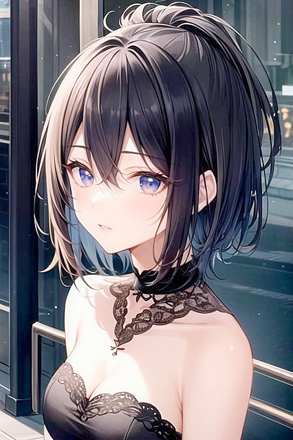 K-Pop Idol with Short Hair Shows Off Her Busty Charms in hentai AI Porn