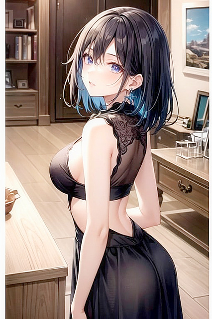 Short-Haired Beauty Takes Center Stage in Mesmerizing Hentai Picture