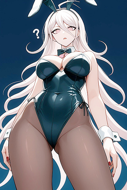 Celestia Ludenberg in Bunny Costume Models Sultry Danganronpa Hentai Images