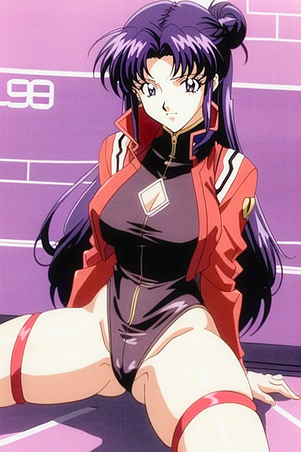 Misato from Evangelion Rocks 90s Hairstyle in Steamy Hentai Picture