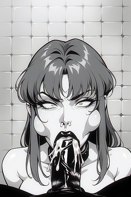 Man Pushes Her Head for  Deepthroat in POV Black Collar Hentai