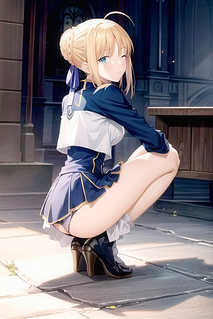 Artoria Pendragon's Stunning Rear View in Hentai Picture