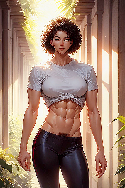 Sunny in Sexy Afro Style with Long Sleeves for Steamy Hentai Picture