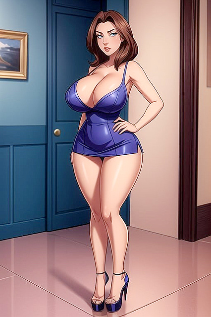 Jasmine Jae's Hourglass Figure Stares into the Camera for Seductive Hentai Picture